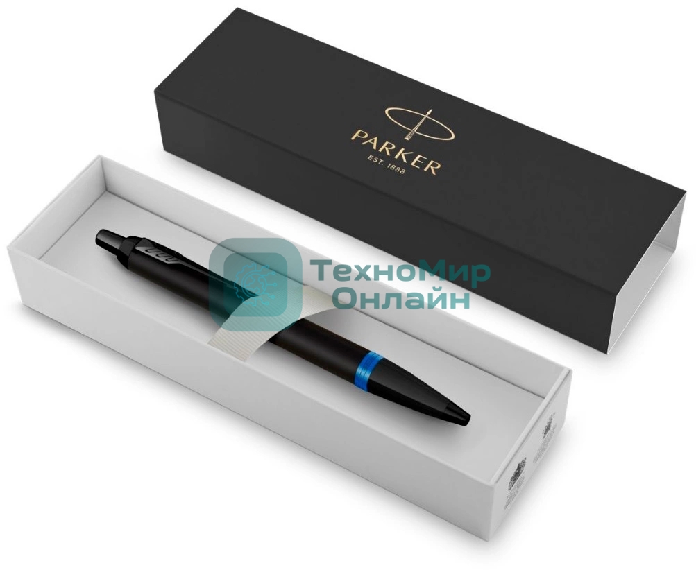 Ручка шариковая Parker IM Vibrant Rings K315 (CW2172941) Marine Blue PVD, M, синие чернила, подарочная коробка