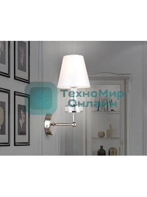 Настенный светильник Ambrella light LH71005 BN/WH никель/белый E14 max 40W 210*150*355