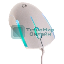 Мышь проводная Oklick 245M белый, 1000 dpi, USB, кнопки - 3