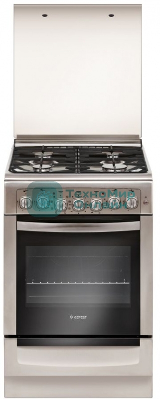 Плита комбинированная Gefest ПГЭ 5102-03 0027 серый, конфорок 4 шт, духовка 55 л, 50 см x 85 см x 58.5 см