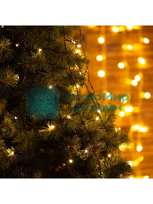 Елочная гирлянда с кольцом Neon-night, 7 нитей по 1,5 метра, цвет диодов теплый белый, не соединяется