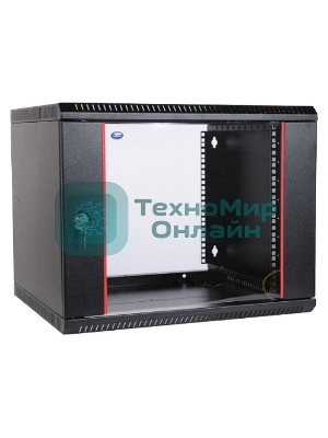 Шкаф телеком. настенный разборный 6U (600х650) дверь стекло, цвет черный (ШРН-Э-6.650-9005) (1 коробка)