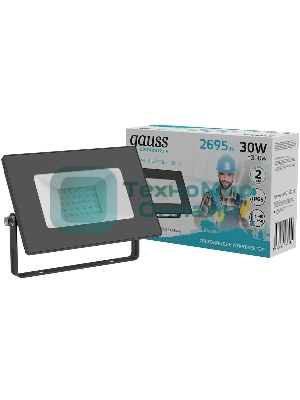 Прожектор светодиодный Gauss Elementary 30W 2695lm 4000К 200-240V IP65 черный LED