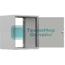 Шкаф коммутационный NTSS LIME (NTSS-WL9U5545GS) настенный 9U 550x450 мм пер. дв. стекл несъемн. бок. пан. 30 кг серый 110 град.