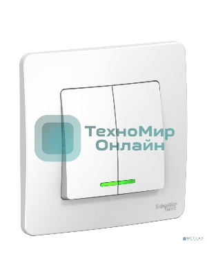 Выключатель 2-клавишный с подсветкой, 6А, 250В SE Blanca внутр Бел