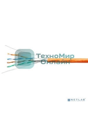Кабель ExeGate FTP 4 пары кат.6 медь, 23AWG, экран, бухта 305м, оранжевый, LSZH