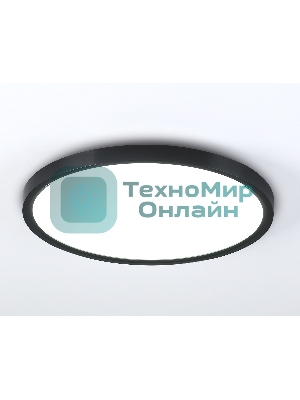Потолочный светодиодный светильник Ambrella light FZ3055 BK черный IP44 33W+10W 6400+6400К D370*40 (Без ПДУ)