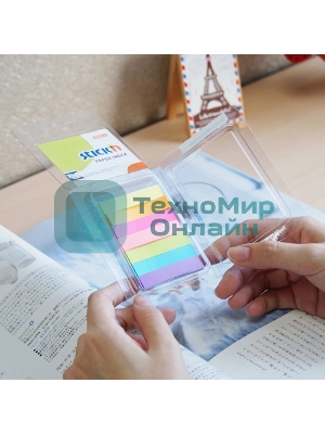 Закладки самоклеящиеся, индексы бумажные Hopax 21618 10x50мм, 7 цветов в упаковке, 40 листов, блистер