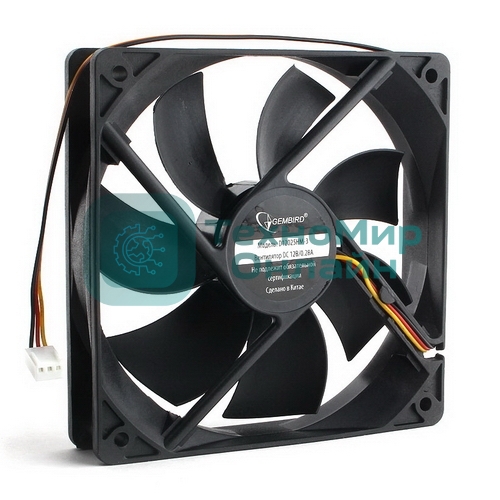 Вентилятор для корпуса Gembird D12025HM-3 черный 120мм 2000rpm 30db 3-pin