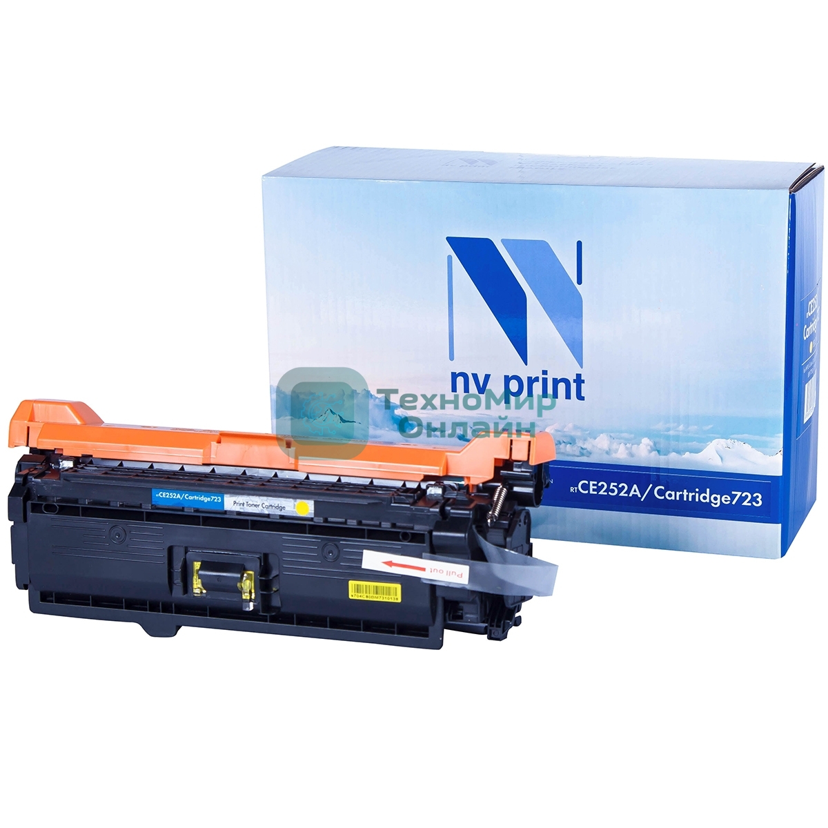 Картридж лазерный NVPrint совместимый HP CE252A/Canon 723 Yellow для LaserJet Color CP3525/CP3525dn/CP3525n/CP3525x/CM3530/CM3530fs/Canon i-SENSYS LBP7750Cdn (7000k)
