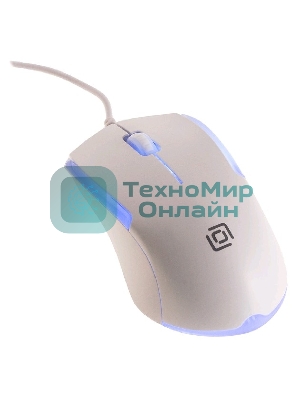 Мышь проводная Oklick 245M белый, 1000 dpi, USB, кнопки - 3
