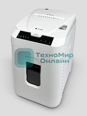 Шредер Heleos АП40-5 белый с автоподачей (секр.P-5) фрагменты 180лист. 37лтр. скрепки скобы пл.карты