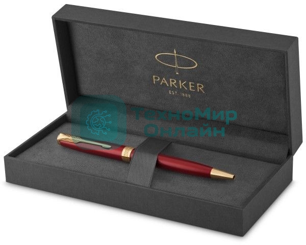 Ручка шариковая Parker Sonnet Core K539 (CW1931476) LaqRed GT M, черные чернила, подарочная коробка