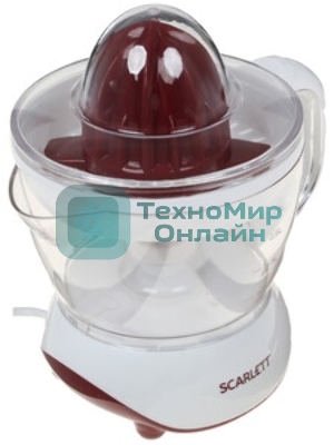 Соковыжималка Scarlett SC-JE50C06 белый/коричневый, цитрусовая, 25 Вт, 700 мл, механическое