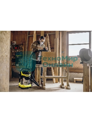 Строительный пылесос Karcher WD 5 P S V-25/5/22 1100Вт (уборка: сухая/сбор воды) желтый