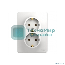 Розетка 2-м СП Glossa с заземл. в сборе бел. SchE GSL000124