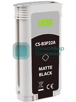 Картридж струйный Cactus CS-B3P22A №727 черный матовый (130 мл) для HP DJ T920/T1500/T2530