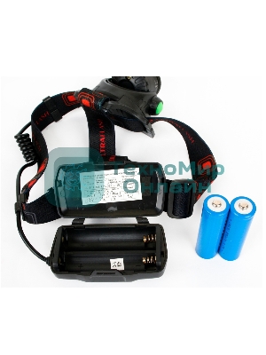 Фонарь Ultraflash налобный с аккумулятором E1336 3,7В, черный, 1LED, 4 Ватт, фокус, 2 ак 4 реж, сенсор, бокс