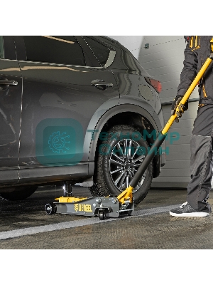 Домкрат гидравлический подкатной Denzel 2/3 т, 98-770 мм, быстрый подъем, низ. подхват, проф, SUV