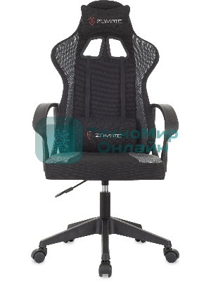 Кресло Zombie Carry черный/серый, экокожа, подголовник