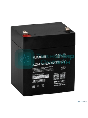 Аккумуляторная батарея Бастион RAPAN SB 12045 АКБ свинцово-кислотная тип AGM 12V 4,5А·ч I зар.1,35А, ножевые клеммы (9162)