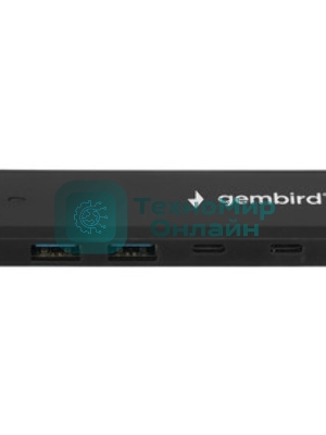 Разветвитель USB3.1 Gembird UHB-C425, 2xUSB, 2xType-C, с доп.питанием (порт Type-C), кабель Type-C 19см