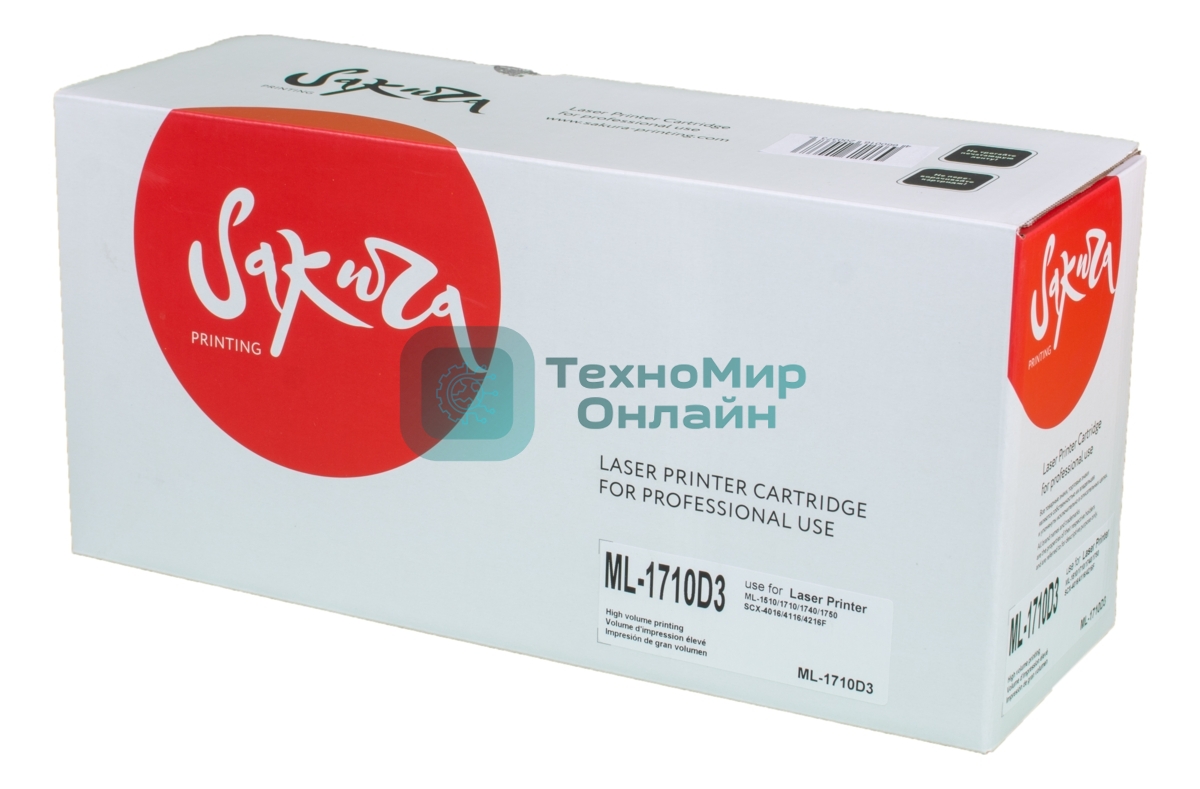 Картридж лазерный Sakura ML-1710D3 для Samsung ML-1755, ML-1750, ML-1740, ML-1710P, ML-1710D, ML-1710B, ML-1710, ML-1520, ML-1510d, ML-1510, ML-1500, черный, 3000 к.