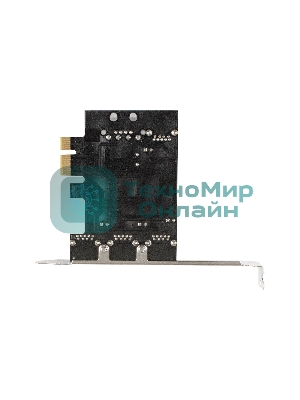Контроллер ExeGate EXE-367 PCI-E 2.0, 3*USB 3.0 ext + 1*USB 3.0 int, разъем доп.питания (OEM)