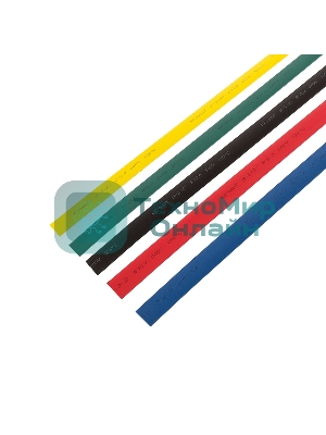 Термоусаживаемые трубки Rexant 12,0/6,0 мм, набор пять цветов, упаковка 50 шт. по 1 м