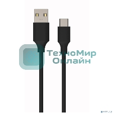 Кабель Bion USB 2.0 AM to Type-C cable (AM/CM), 1 м, черный. 3A (36W) BXP-CCP-USB2-AMCM-6-1M