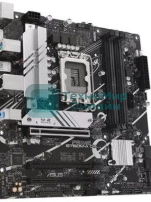 Материнская плата ASUS PRIME B760M-A D4-CSM, LGA 1700, Intel B760, 4xDDR4, 4xSATA, 2xM.2, 3xPCIe 4.0 x16, 1xPCIe 4.0 x4, 1xPCIe x1, 2xHDMI, 1xDP, 1x 2.5Gb LAN, 2xUSB-A 3.2 Gen 2, 4xUSB-A 2.0, 3x3.5 мм, 7.1, mATX