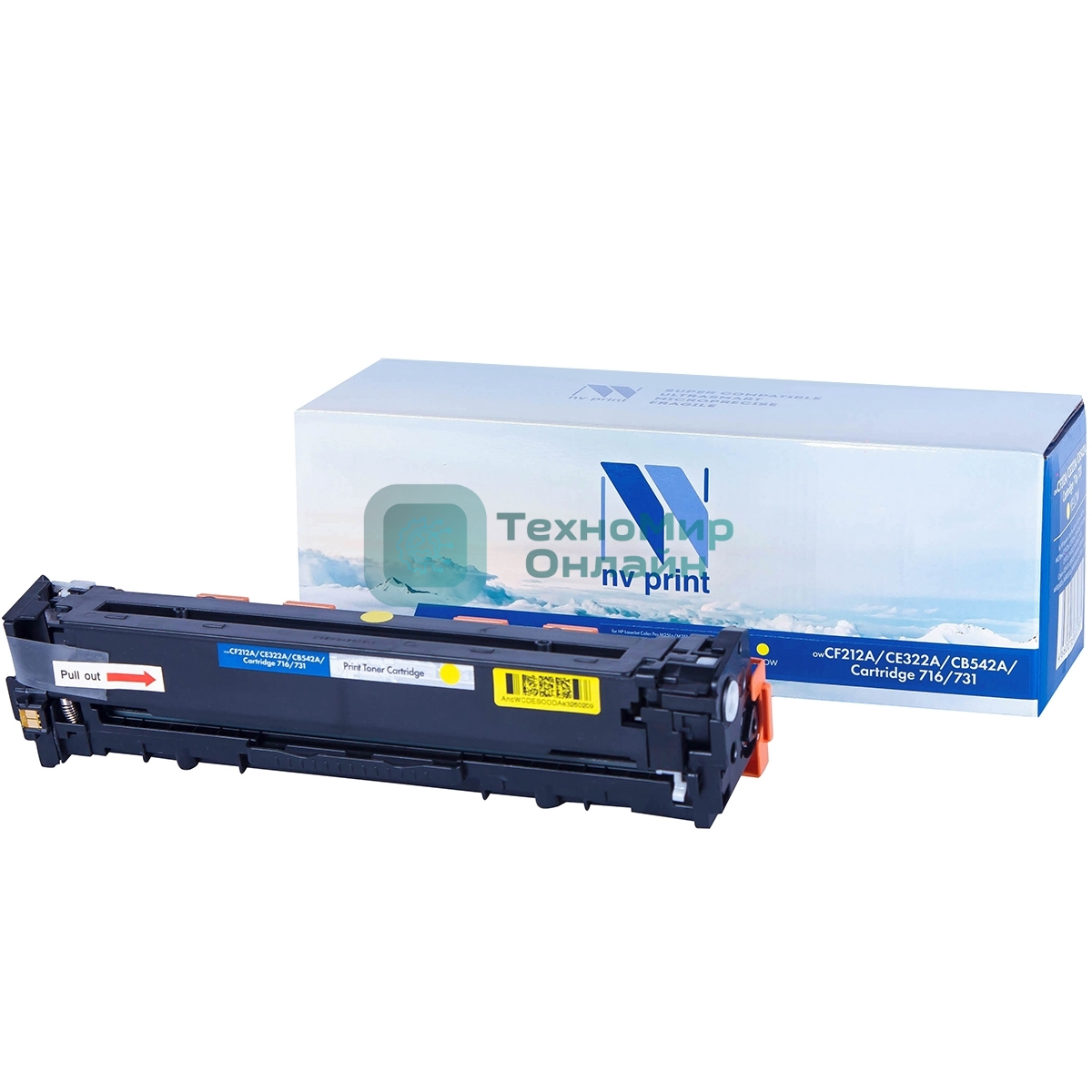 Картридж лазерный NVPrint совместимый HP CF212A/CE322A/CB542A/Canon 716/731 Yellow для LaserJet Color Pro M251n/M251nw/M276n/M276nw/CP1525n/CP1525nw/CM1415fn/CM1415fnw/CP1215/CM1312/CM1312nfi/CP1215/Canon i-SENSYS LBP5050/LBP5050n/MF8030Cn/MF8040Cn/MF8050Cn/MF8080Cw/LBP-7100Cn/7110Cw (1600k)