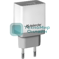 Сетевой адаптер питания Defender 1xUSB, 5V/2.1А, белый (UPA-21)