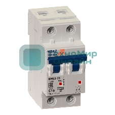 Выключатель автоматический модульный 2п C 6А 6кА OptiDin BM63-2C6-УХЛ3 КЭАЗ 260611