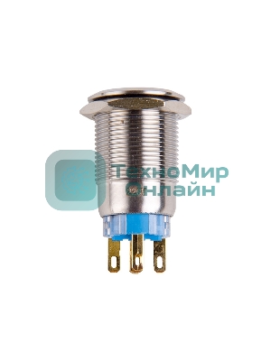 Кнопка антивандальная Rexant Ø19 250В Фикс (5с) ON-OFF/OFF-ON подсв/зеленая