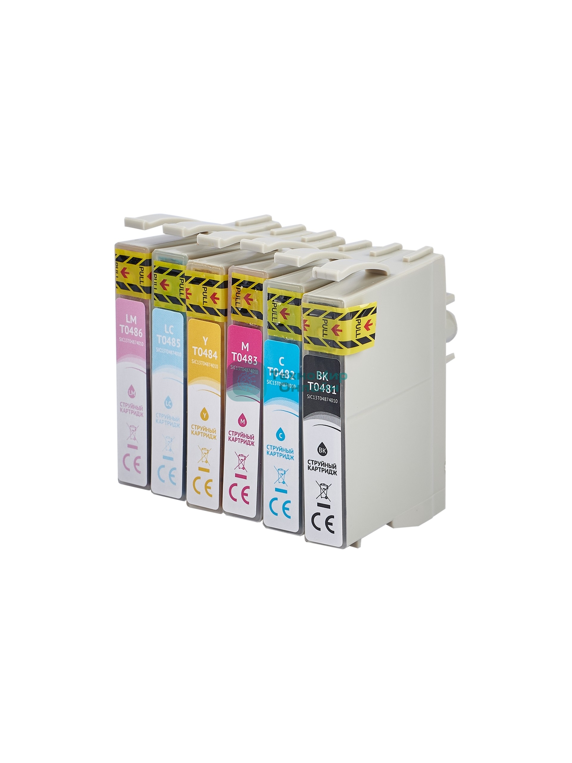 Набор струйных картриджей Sakura C13T04874010 (T0487-T0481/T0482/T0483/T0484/T0485/T0486) для Epson, мультипак, 16 мл., 460 к.