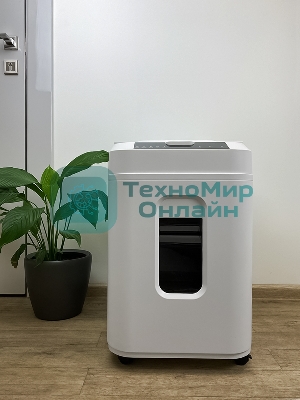 Шредер Heleos АП40-5 белый с автоподачей (секр.P-5) фрагменты 180лист. 37лтр. скрепки скобы пл.карты