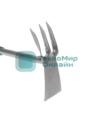 Мотыжка комбинированная 3 витых зубца с металлической ручкой ЧЕТЫРЕ СЕЗОНА