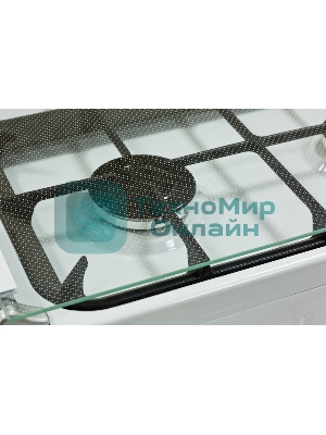 Плита газовая De Luxe 506040.04Г (КР) ЧР белый, конфорок 4 шт, духовка 54 л, 50 см x 85 см x 60 см