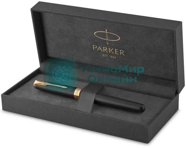 Ручка роллер Parker Sonnet Core T528 (CW1931518) Matte Black GT, F, черные чернила, подарочная коробка