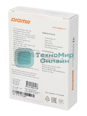 Плеер Hi-Fi Flash Digma Z4 BT 16Gb черный/1.5