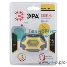 Фонарь ЭРА GB-701 5W COB налобный 3xAAA сенсор