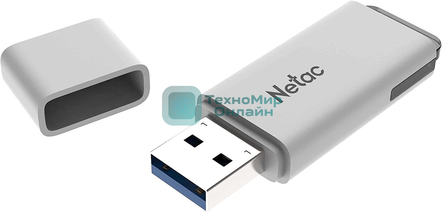 Флешка USB Netac U185 (NT03U185N-008G-20WH), 8Gb, USB 2.0, R/W 25/10, белый/серый