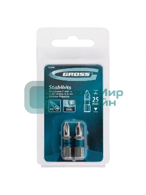 Набор бит Gross 11349 РН1x25, сталь S2, 2 шт