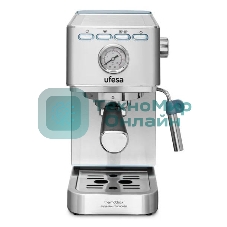 Кофеварка рожковая Ufesa CE8030 MILAZZO серебристый, исп. кофе - молотый, 1.4 л, 1350 Вт, 20 бар