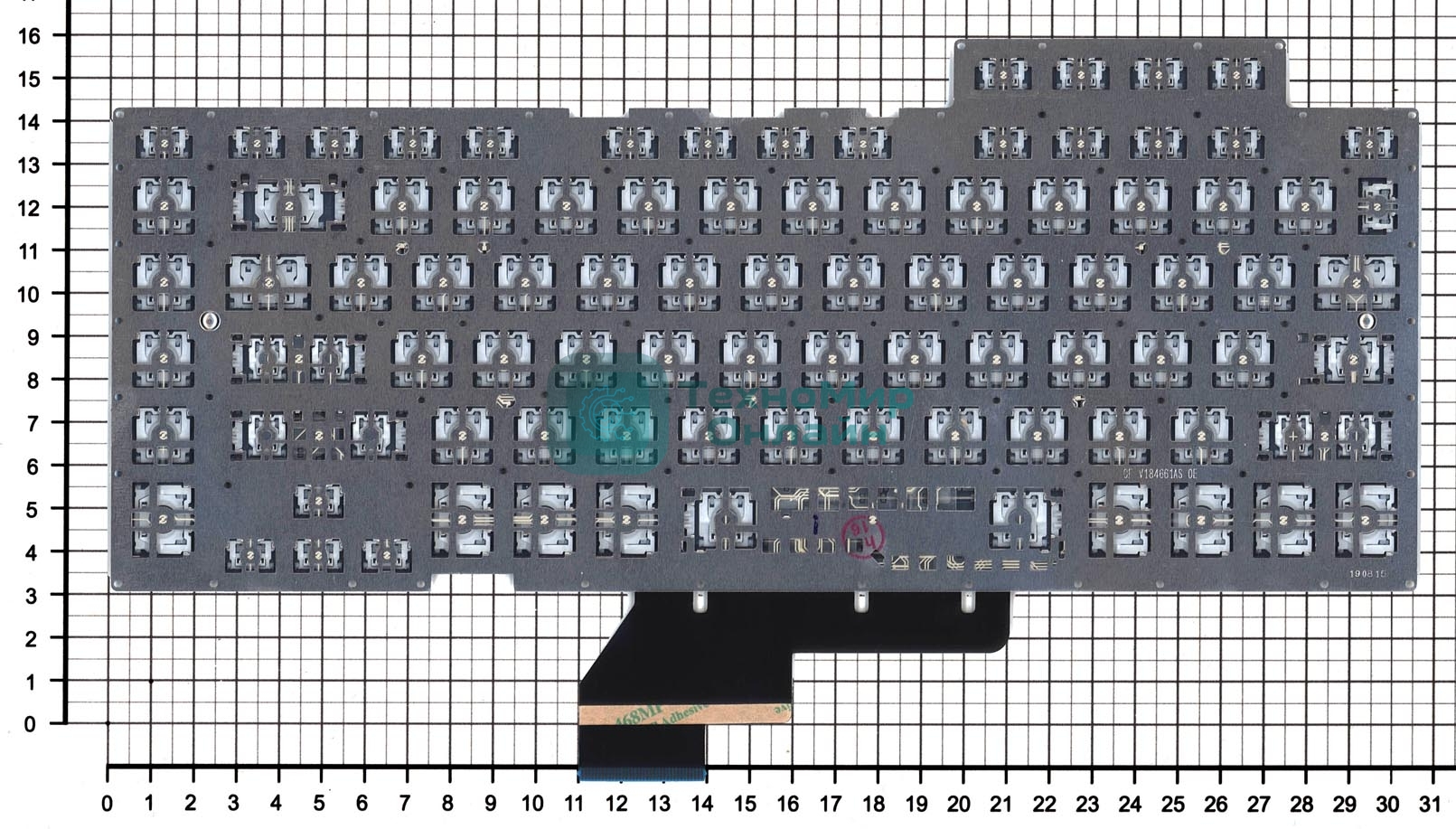 Клавиатура для ноутбука Asus ROG GU502 черная c подсветкой маленький энтер