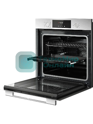 Встраиваемый духовой шкаф Kuppersberg HF 609 BX, High-Tech, объем 80 л, 10 режимов работы, телескопические направляющие, цифровой таймер, 2 стекла в дверце, утапливаемые переключатели, энергоэффективность А, черный/нержавеющая сталь