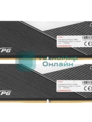 Оперативная память XPG Lancer, DDR5, 32Gb (2x16Gb), 6400MHz, CL32, DIMM, с радиаторами, RGB, черный
