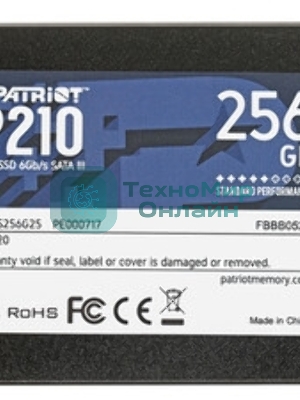 Накопитель SSD Patriot P210, 256Gb, SATA III, 2.5