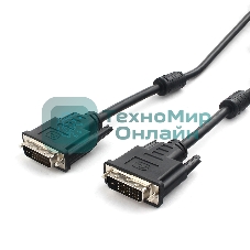 Кабель DVI-D dual link Cablexpert CC-DVI2L-BK-10M, 25M/25M, 10м, черный, экран, феррит.кольца, пакет